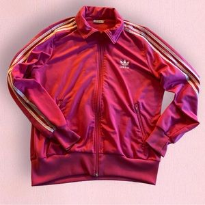 Vintage Adidas Track Jacket - Barbie Pink Size L